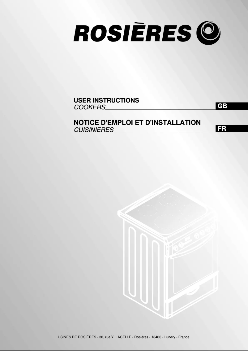 Page 1 de la notice Manuel utilisateur Rosieres RCV 6474 RB