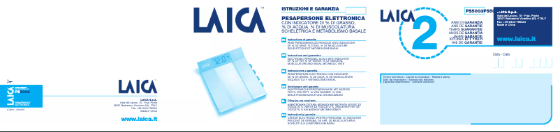 Page 1 de la notice Manuel utilisateur Laica PS5003