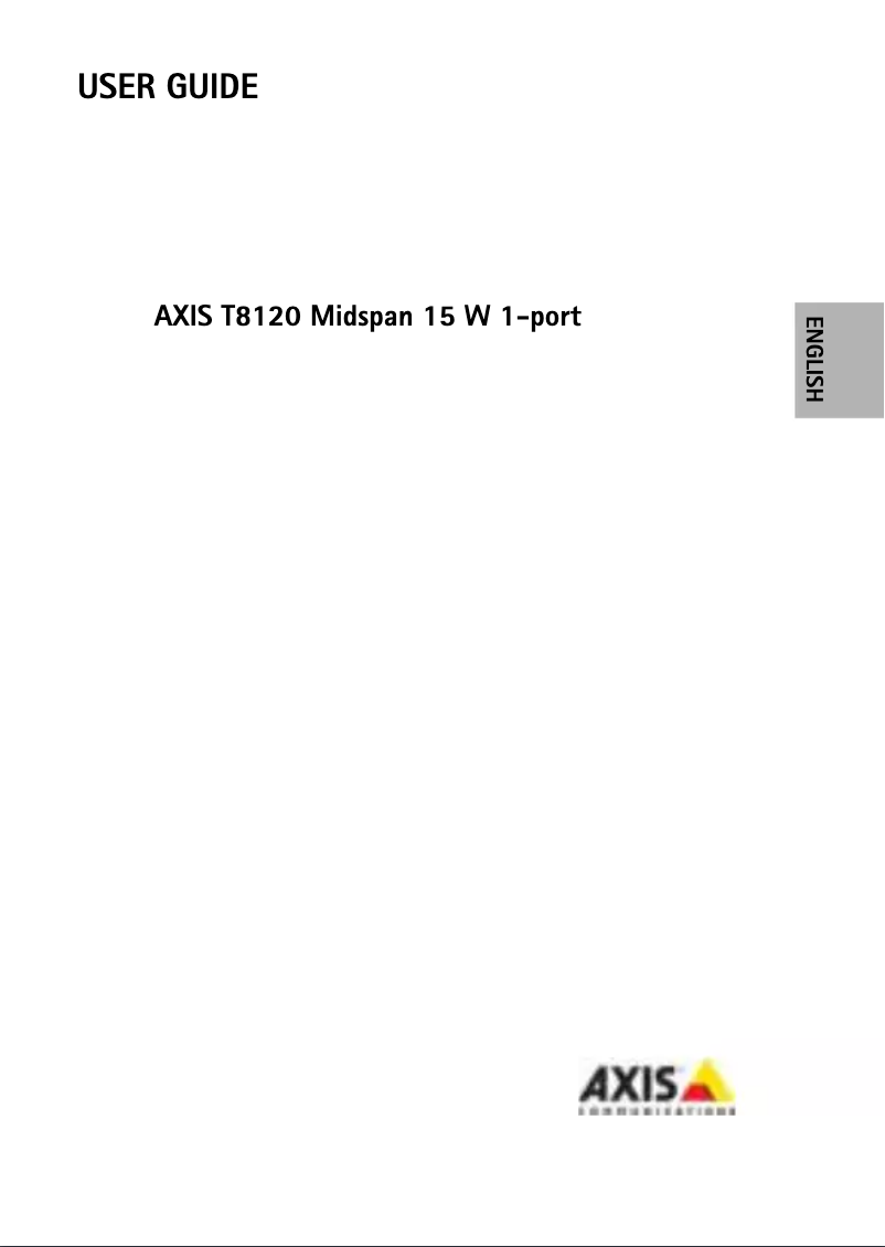 Page 1 de la notice Manuel utilisateur Axis T8120
