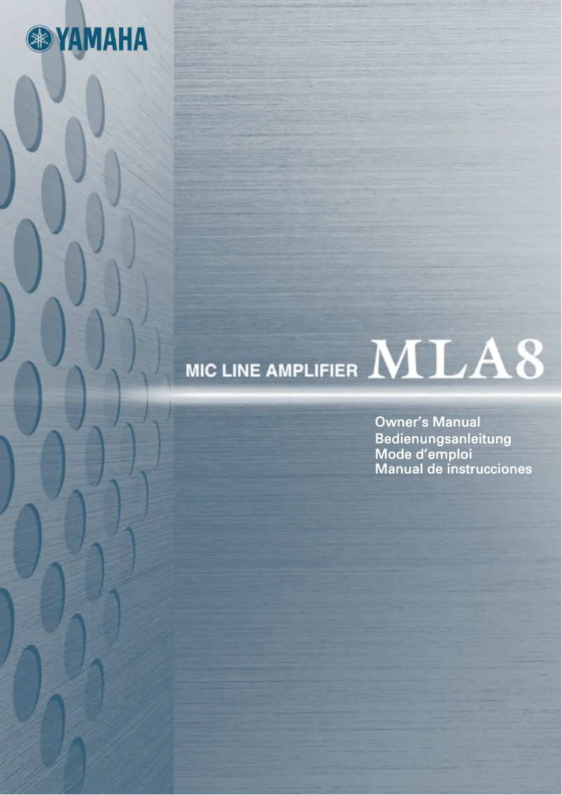 Page 1 de la notice Manuel utilisateur Yamaha MLA8
