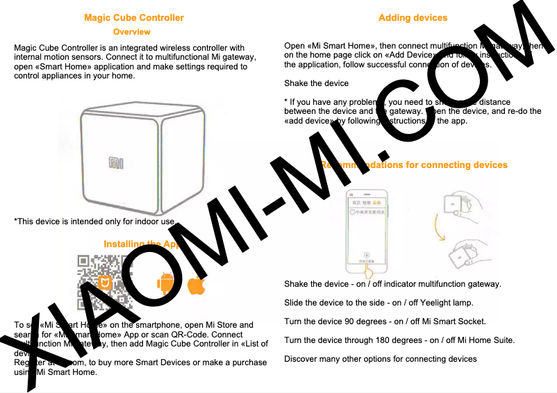 Page n°1 - Manuel utilisateur Xiaomi Mi Smart Home Cube