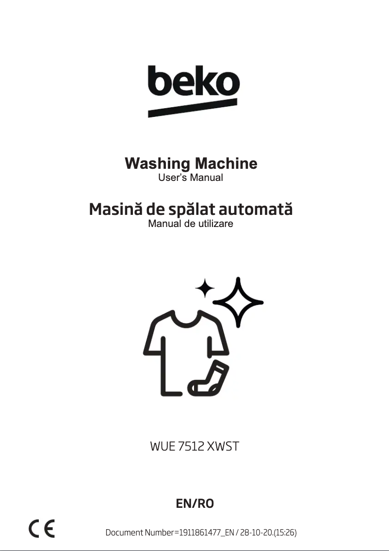 Image de la première page du manuel de l'appareil WUE7512XWST