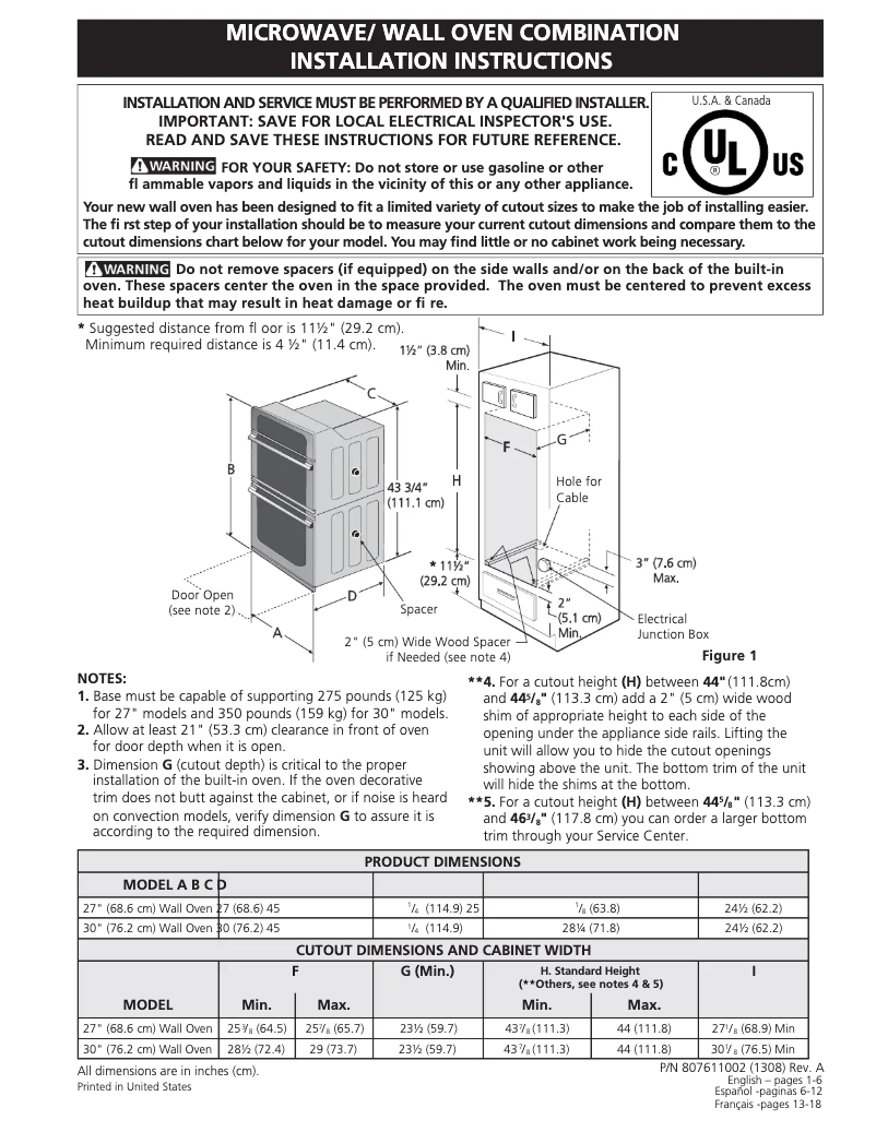 Page 1 de la notice Guide d'installation Electrolux EW30MC65PS