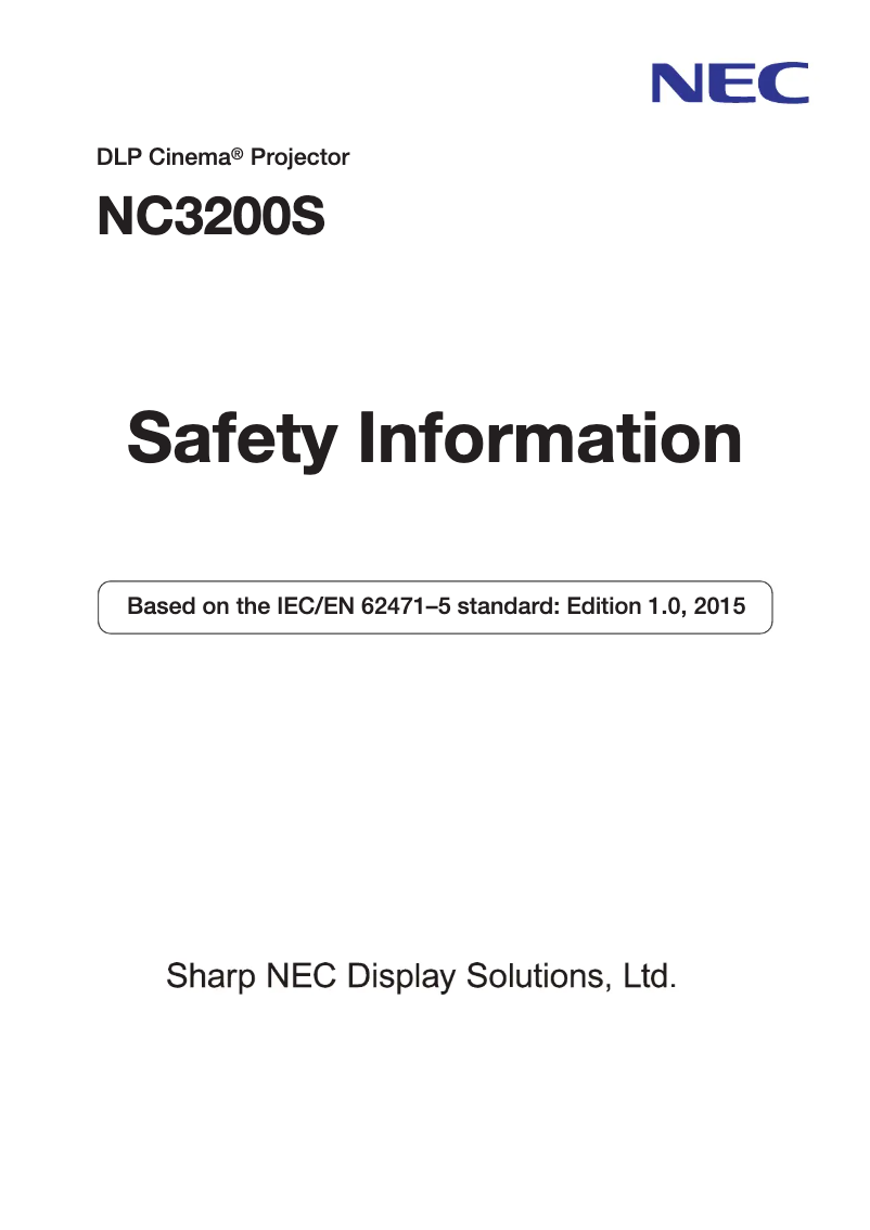 Page 1 de la notice Guide d'installation NEC NC3200S