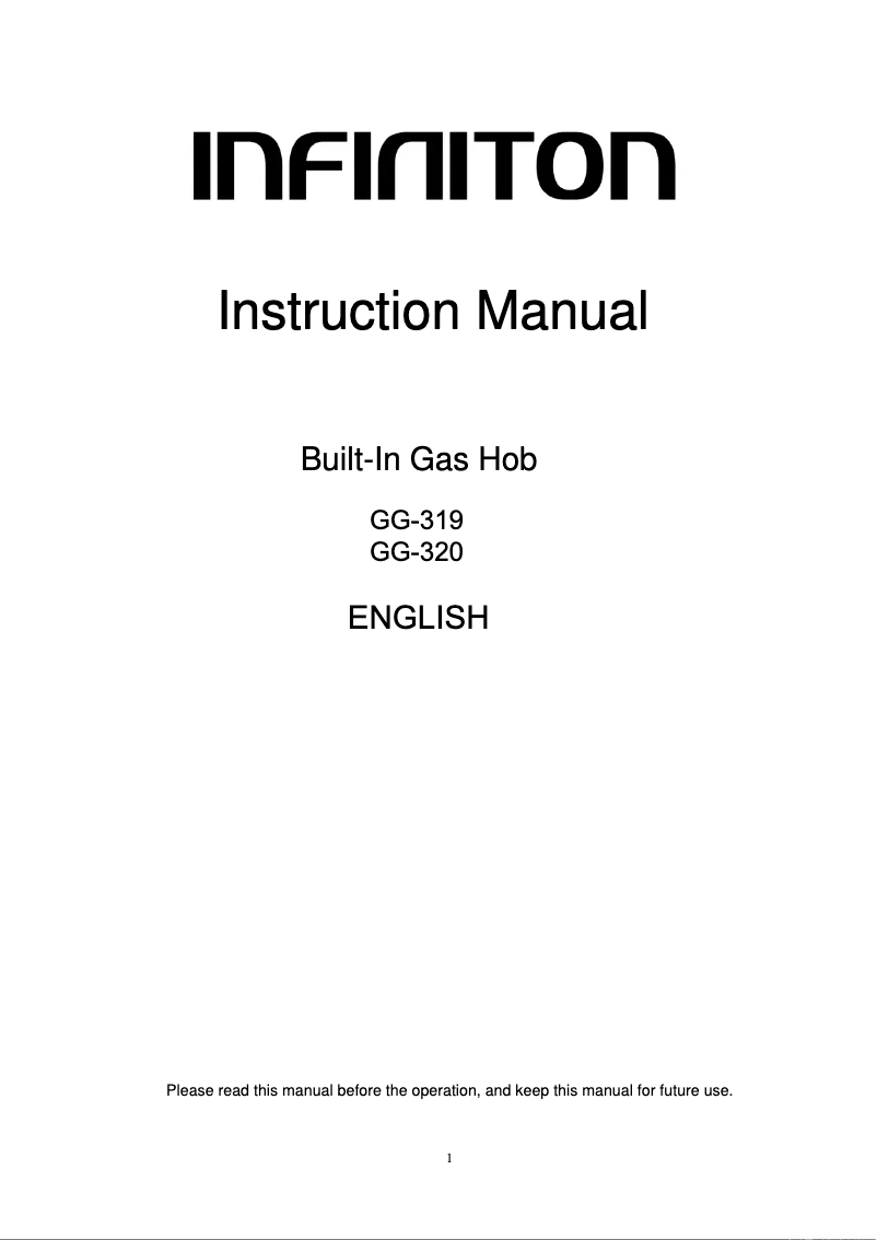 Page n°1 - Manuel utilisateur Infiniton GG-320