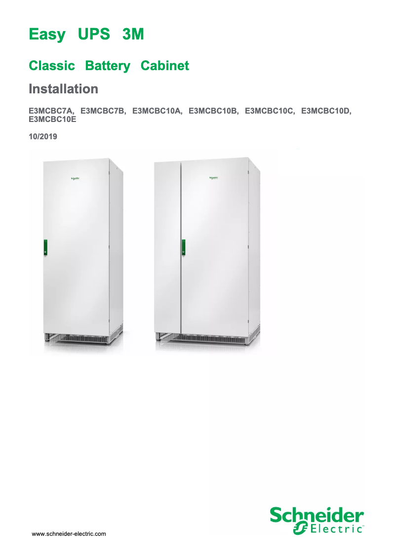 Page n°1 - Manuel utilisateur APC E3MCBC10E