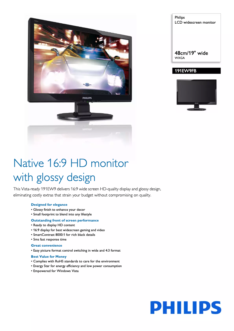 First page image of the manual for 191EW9FB