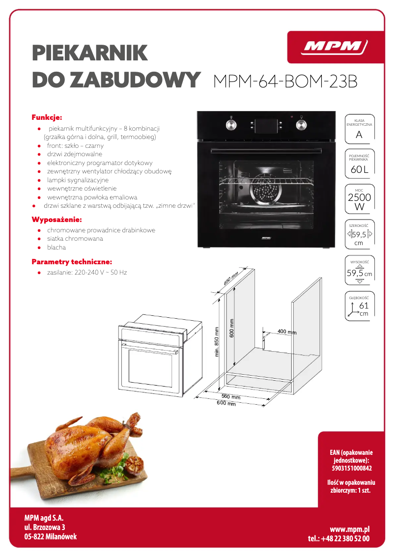 Page 1 de la notice Fiche technique MPM MPM-64-BOM-23B