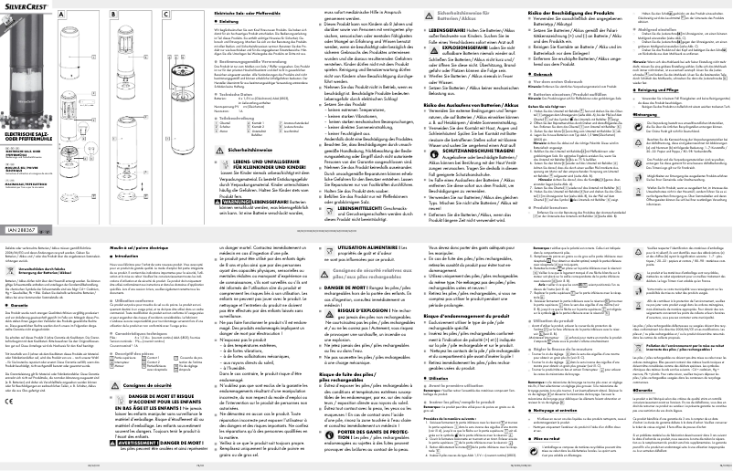 Page n°1 - Manuel utilisateur SilverCrest Z31498