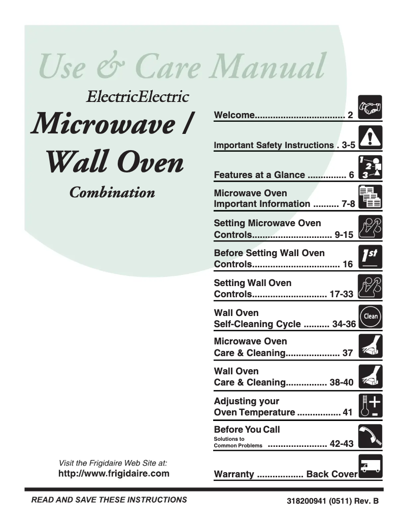 Page 1 de la notice Manuel utilisateur Frigidaire GLEB27M9EB