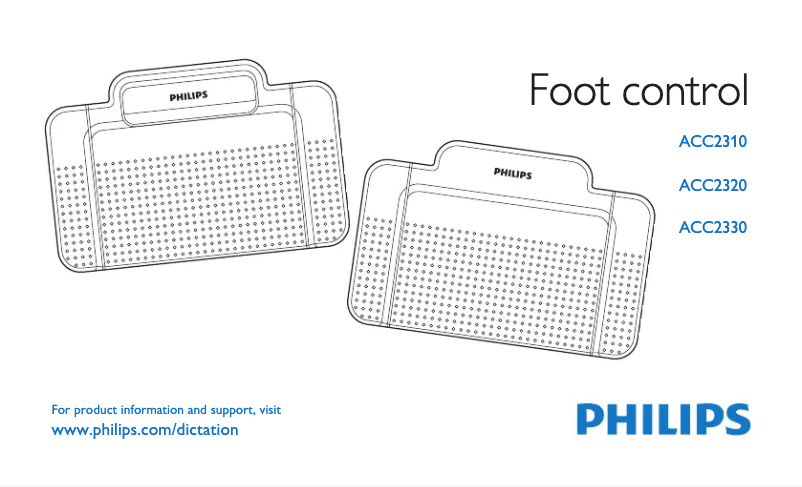 Page 1 de la notice Manuel utilisateur Philips Foot control ACC2330