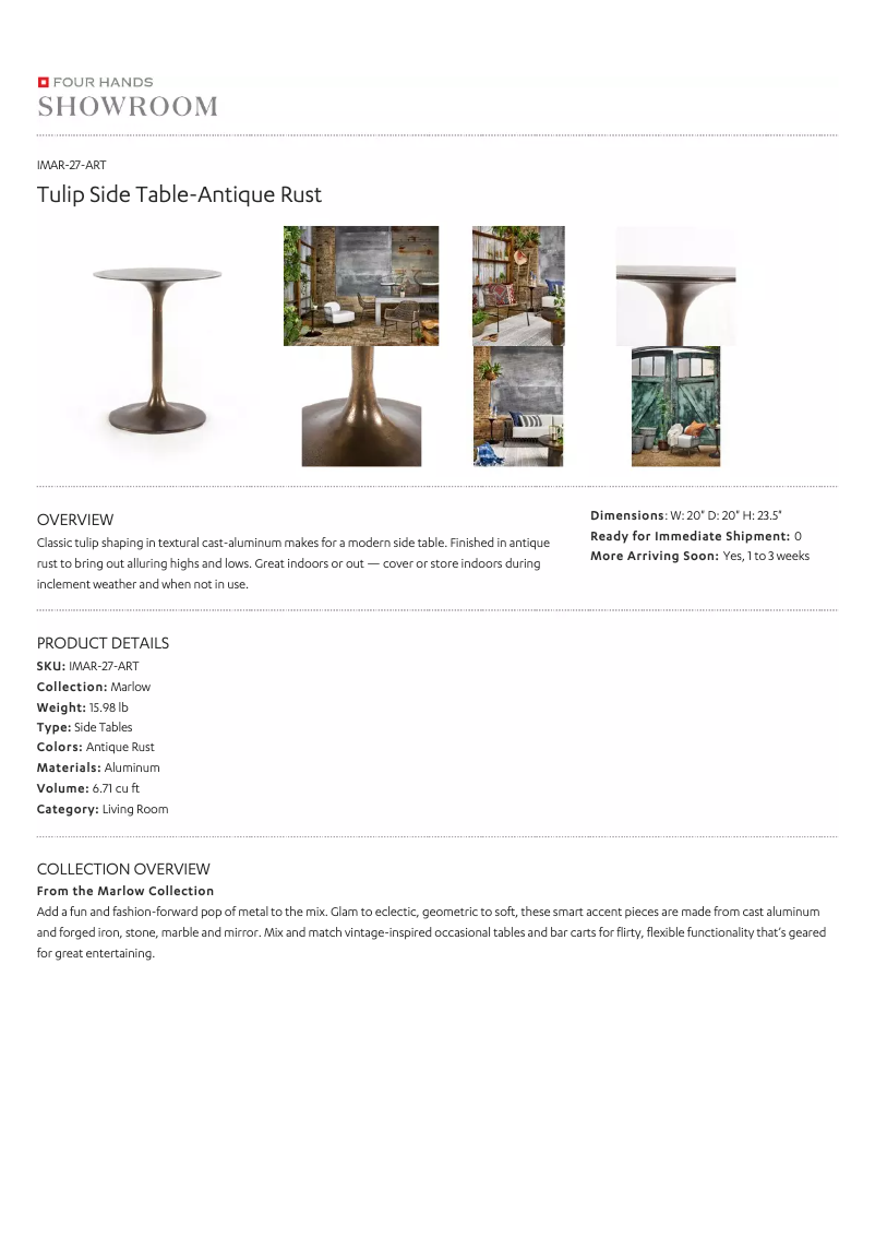 Página 1 del manual Manual de usuario Four Hands IMAR-27-RNK