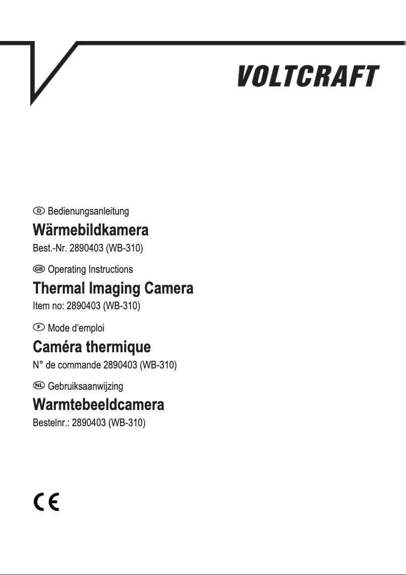 Page n°1 - Manuel utilisateur Voltcraft WB-310