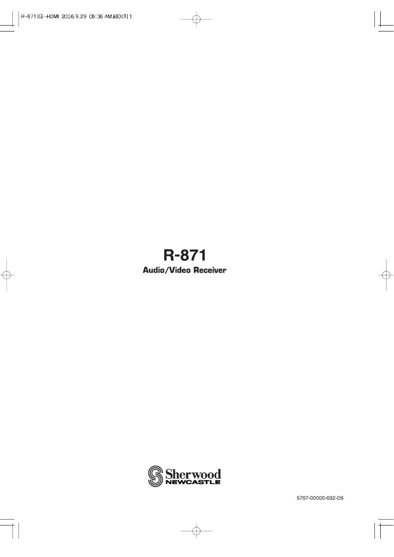 Page 1 de la notice Manuel utilisateur Sherwood R-871