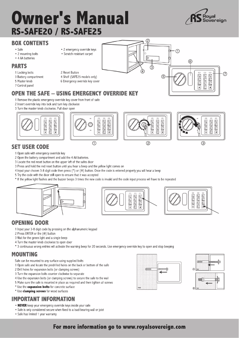 Image de la première page du manuel de l'appareil RS-SAFE25