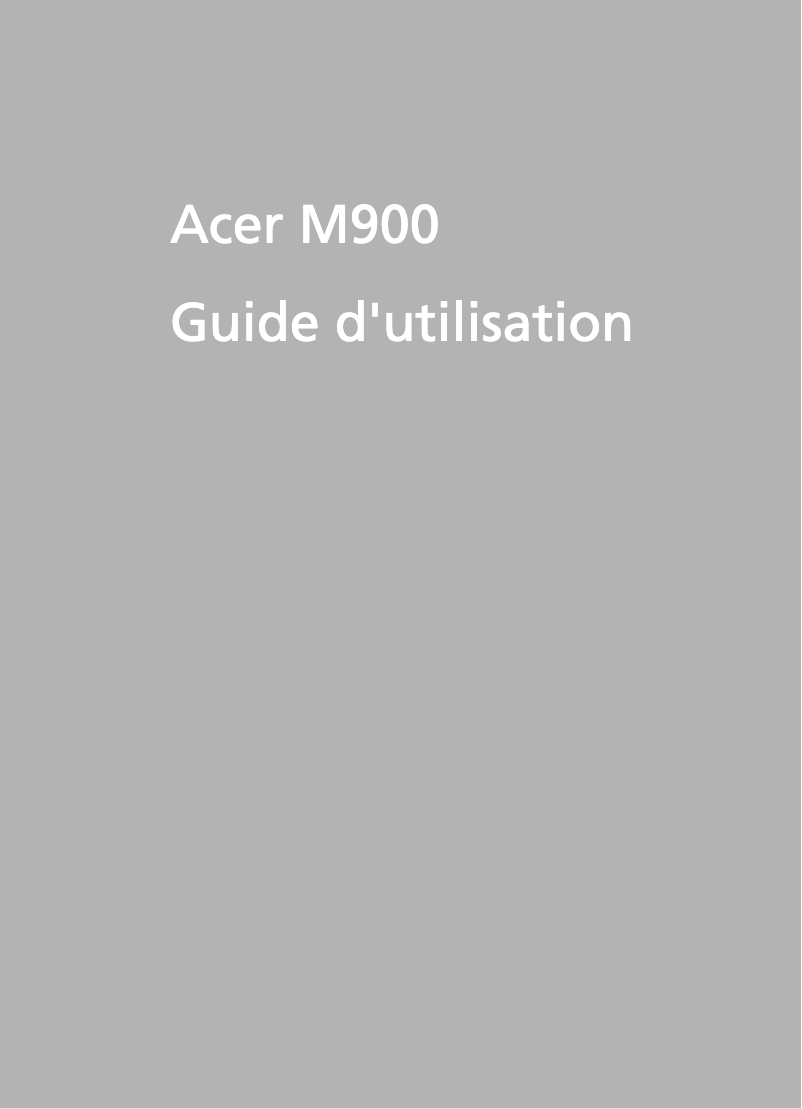 Page n°1 - Manuel utilisateur Acer Tempo m900