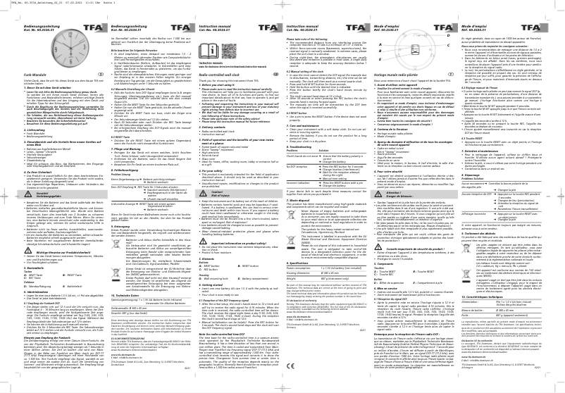 Page n°1 - Manuel utilisateur TFA 60.3534.51