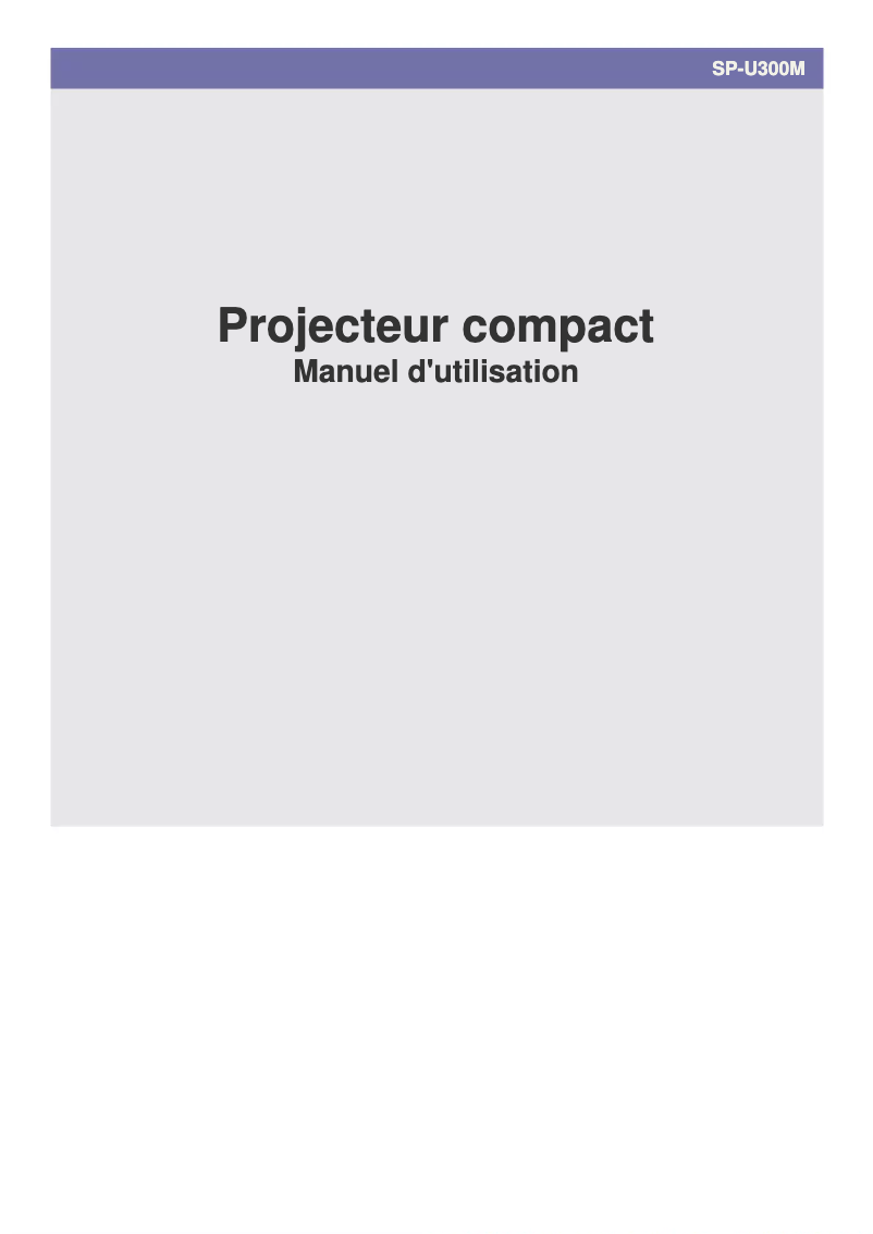 Page 1 de la notice Manuel utilisateur Samsung SP-U300M