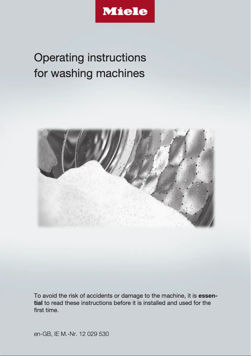 Page n°1 - Manuel utilisateur Miele WCR 860 WPS