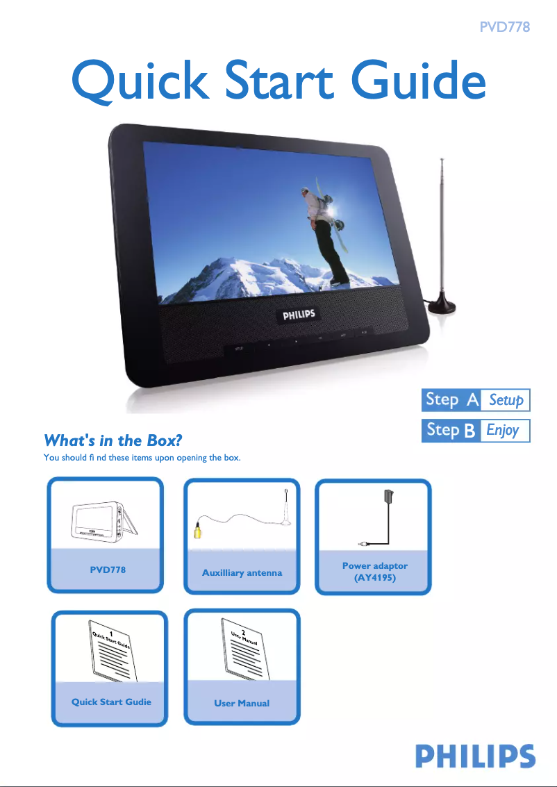 Página 1 del manual Guía de inicio rápido Philips PVD778