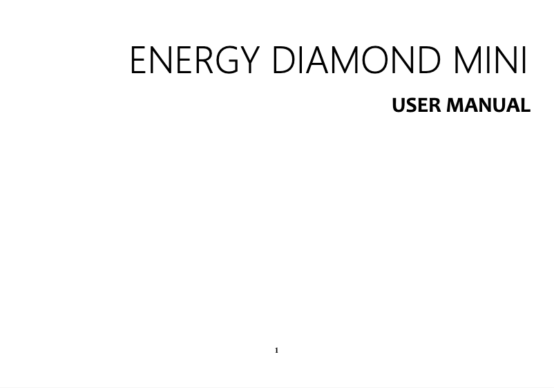 Image de la première page du manuel de l'appareil Energy Diamond Mini