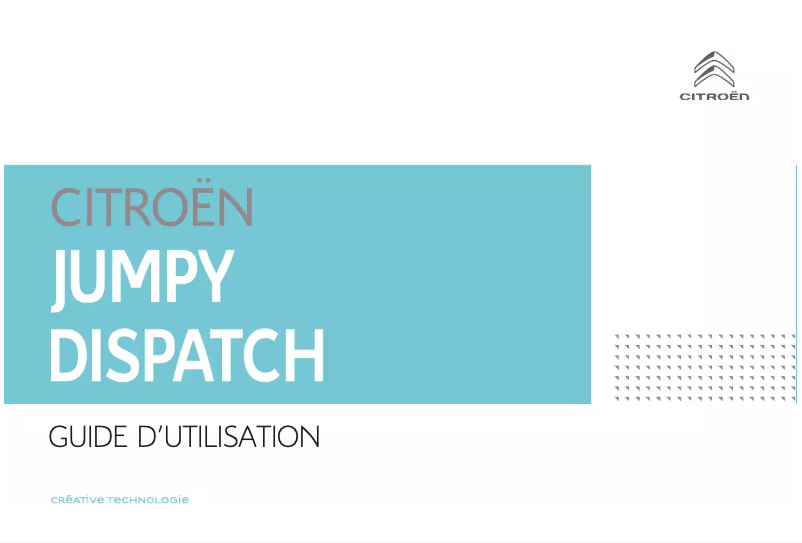 Page 1 de la notice Manuel utilisateur Citroën Jumpy (2018)