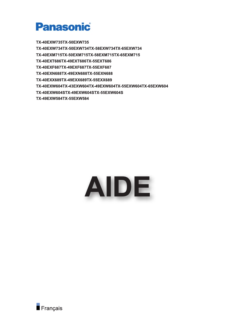 Page 1 de la notice Manuel utilisateur Panasonic Viera TX-65EXW734