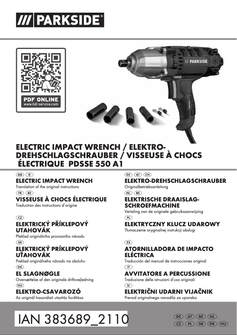 Image de la première page du manuel de l'appareil PDSSE 550 A1