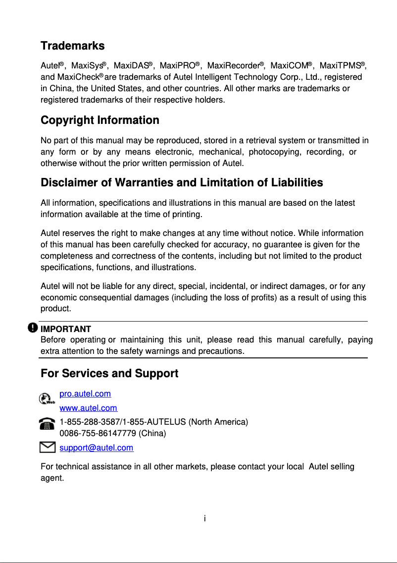 Page 1 de la notice Manuel utilisateur Autel MaxiDAS DS808S-TS