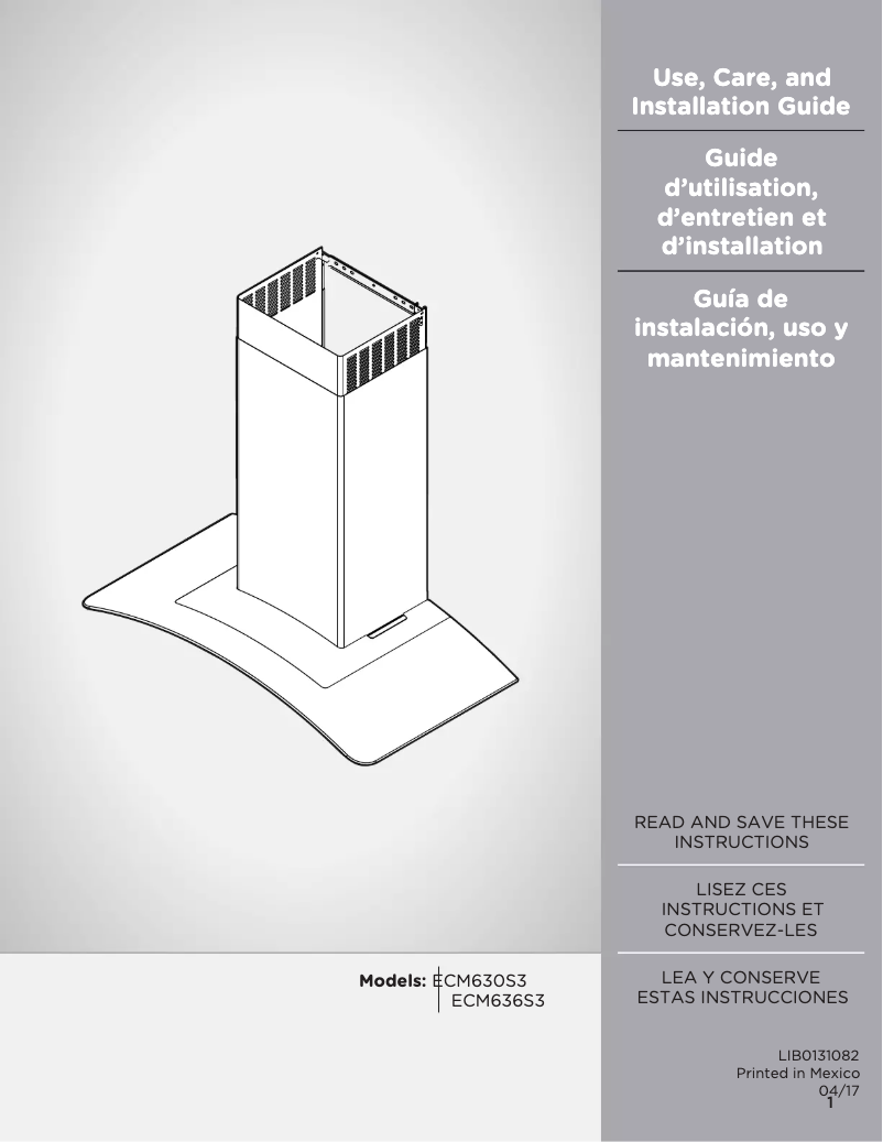Image de la première page du manuel de l'appareil ECM636S3