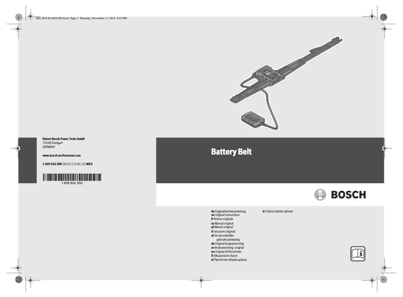 Page 1 de la notice Manuel utilisateur Bosch Battery Belt