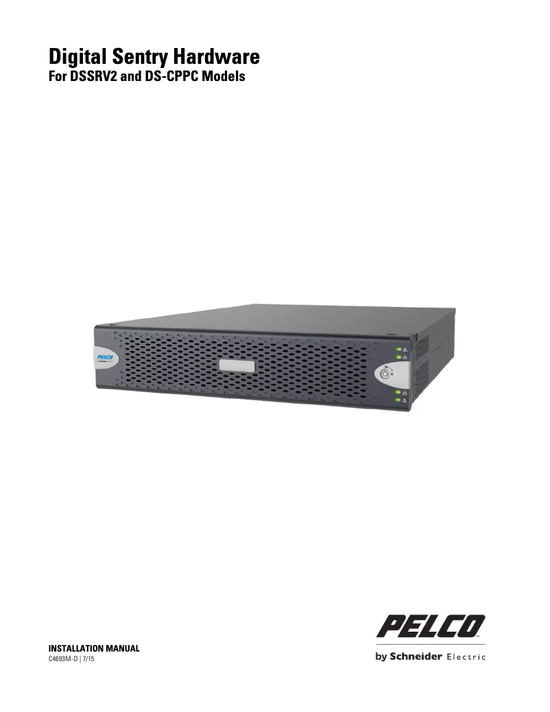 Page n°1 - Manuel utilisateur Pelco Digital Sentry DSSRV2-160