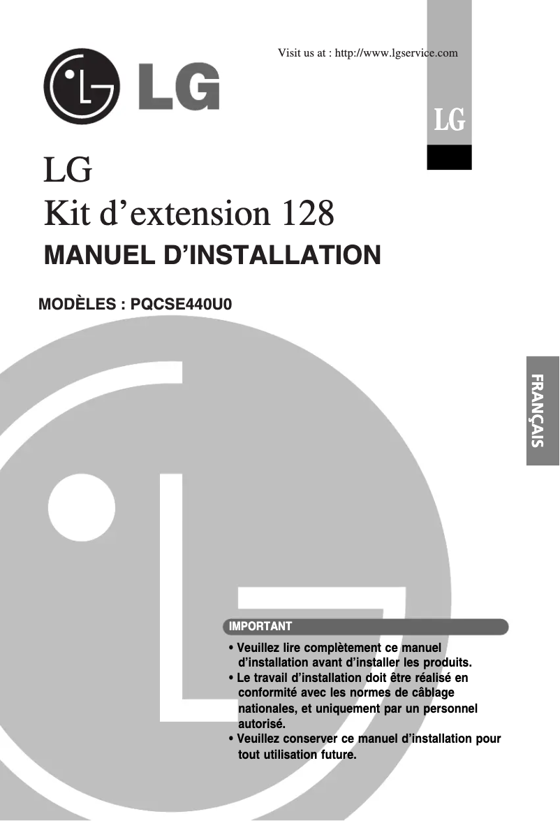 Page n°1 - Manuel utilisateur LG PQCSE440U0