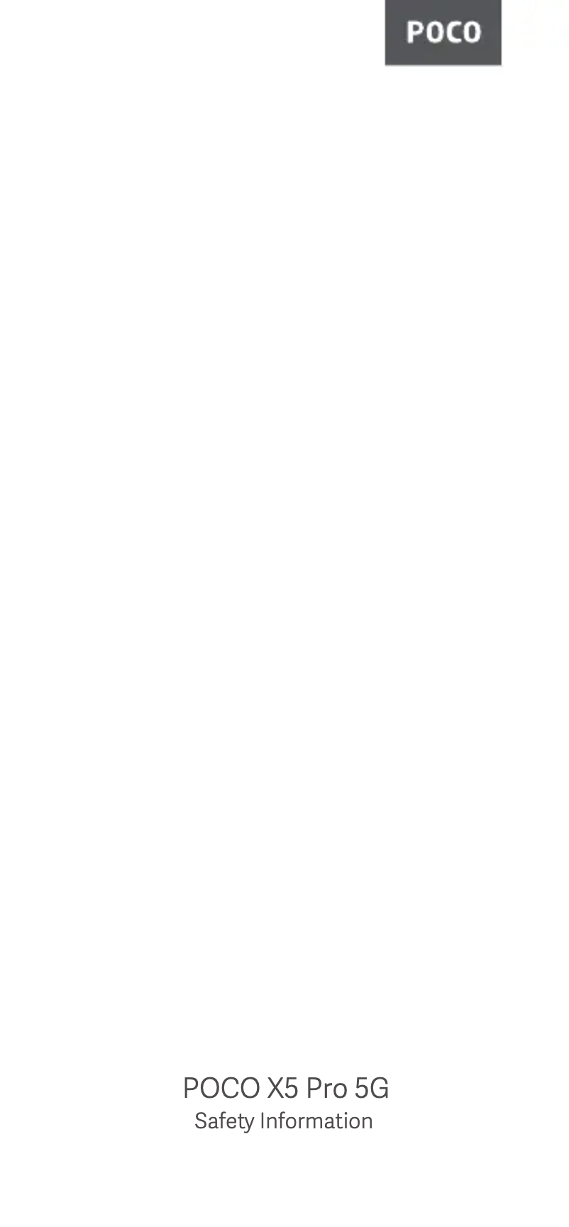 Page n°1 - Manuel utilisateur POCO X5 Pro 5G