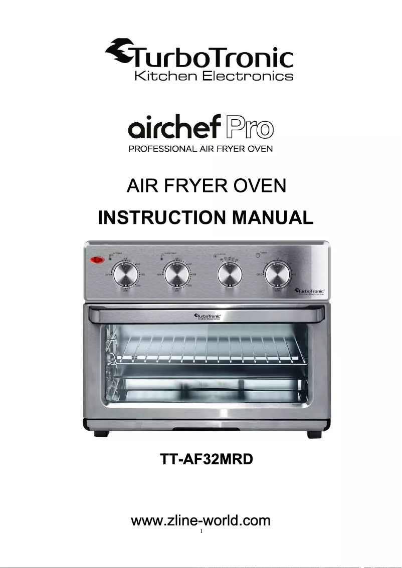 Page n°1 - Manuel utilisateur TurboTronic Airchef Pro TT-AF32MRD
