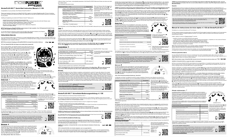 Page n°1 - Manuel utilisateur Peterson StroboPLUS HDC