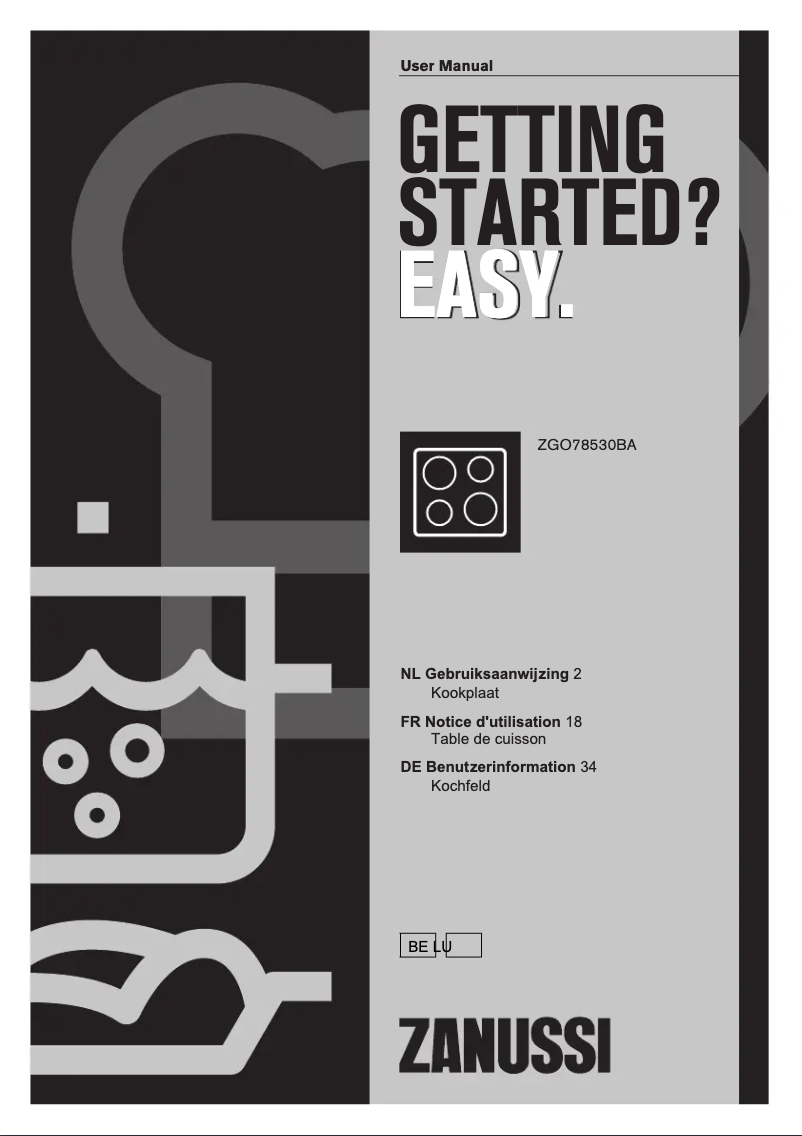 Page n°1 - Manuel utilisateur Zanussi ZGO78530BA