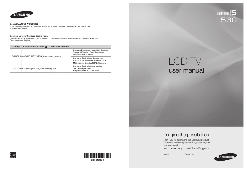 Image de la première page du manuel de l'appareil LN-40A530