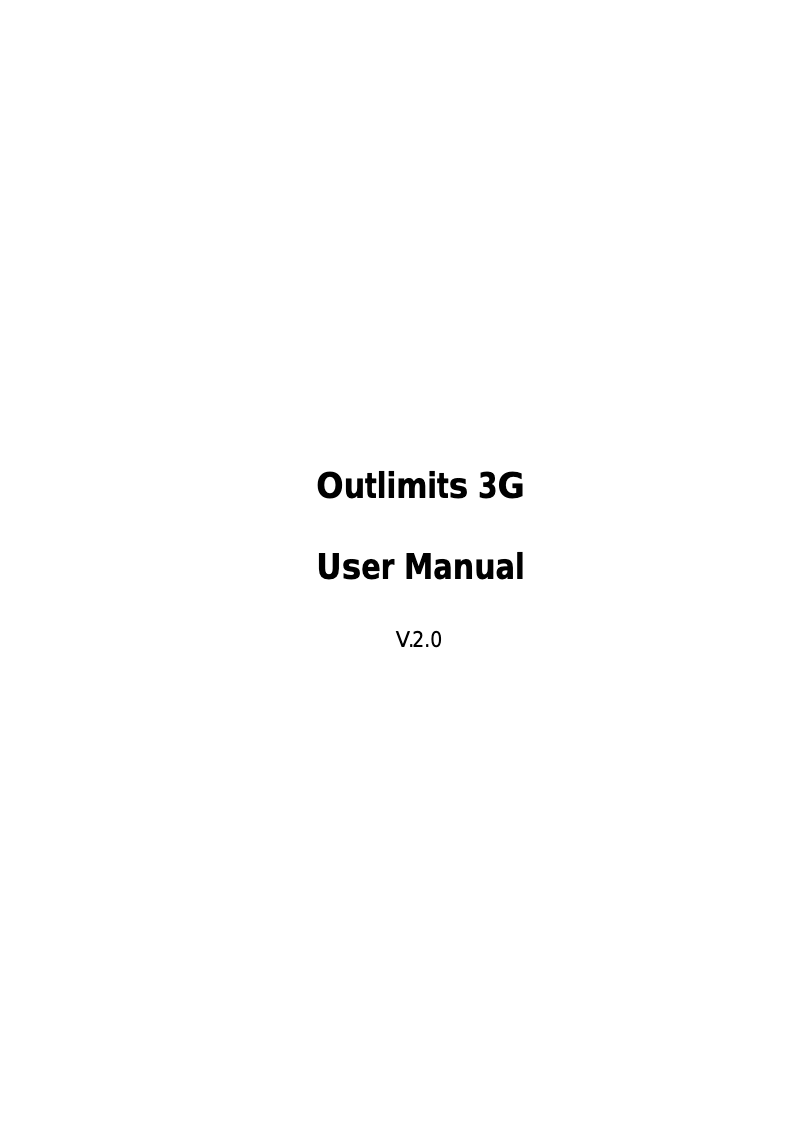 Image de la première page du manuel de l'appareil Out Limits 3G