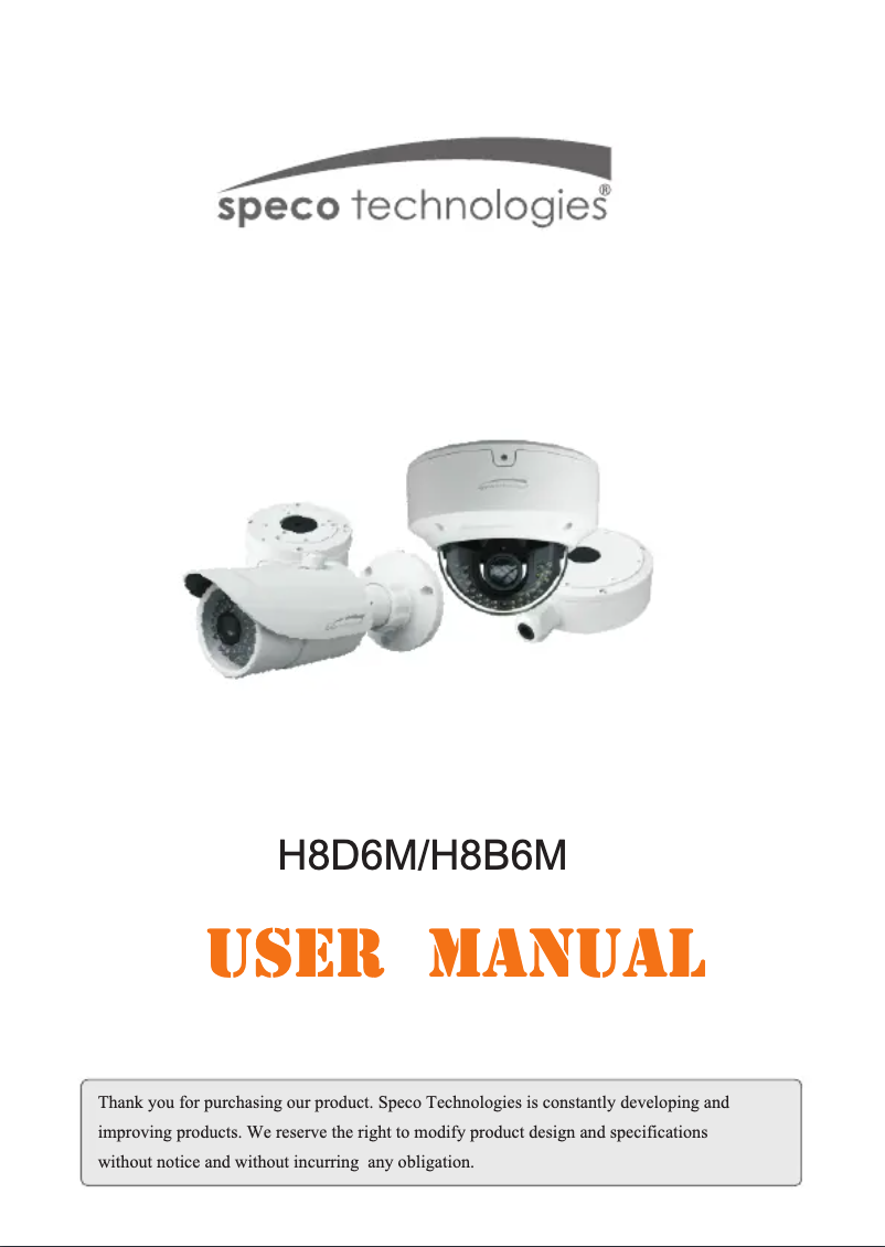 Página 1 del manual Manual de usuario Speco Technologies H8B6M