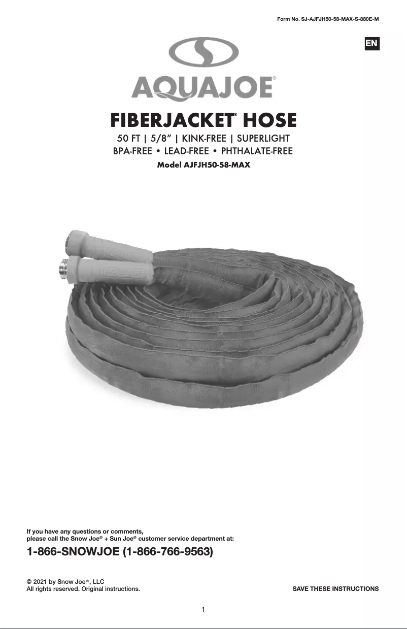 Imagen de la primera página del manual del dispositivo AJFJH50-58-MAX