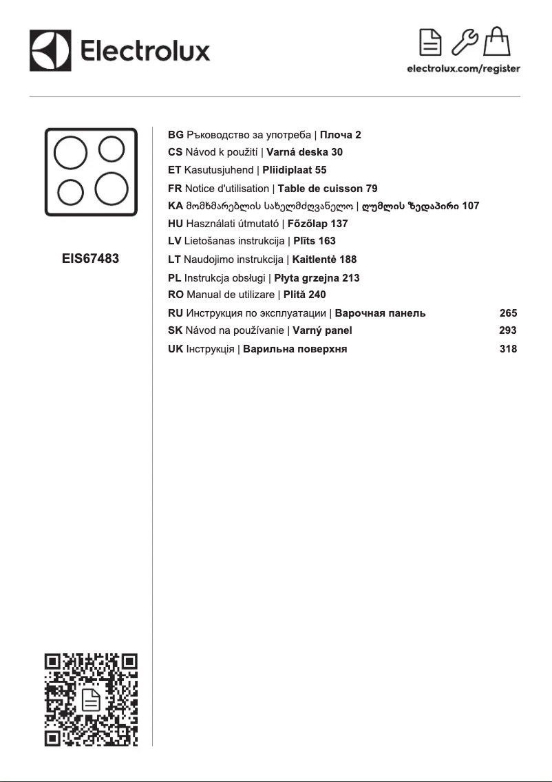 Page 1 de la notice Manuel utilisateur Electrolux EIS67483