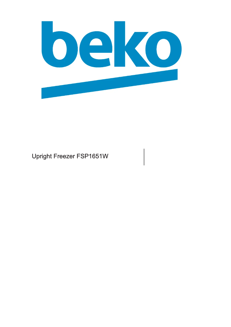 Page n°1 - Manuel utilisateur Beko FSP 1651