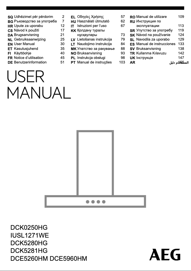 Page n°1 - Manuel utilisateur AEG DCK0250HG