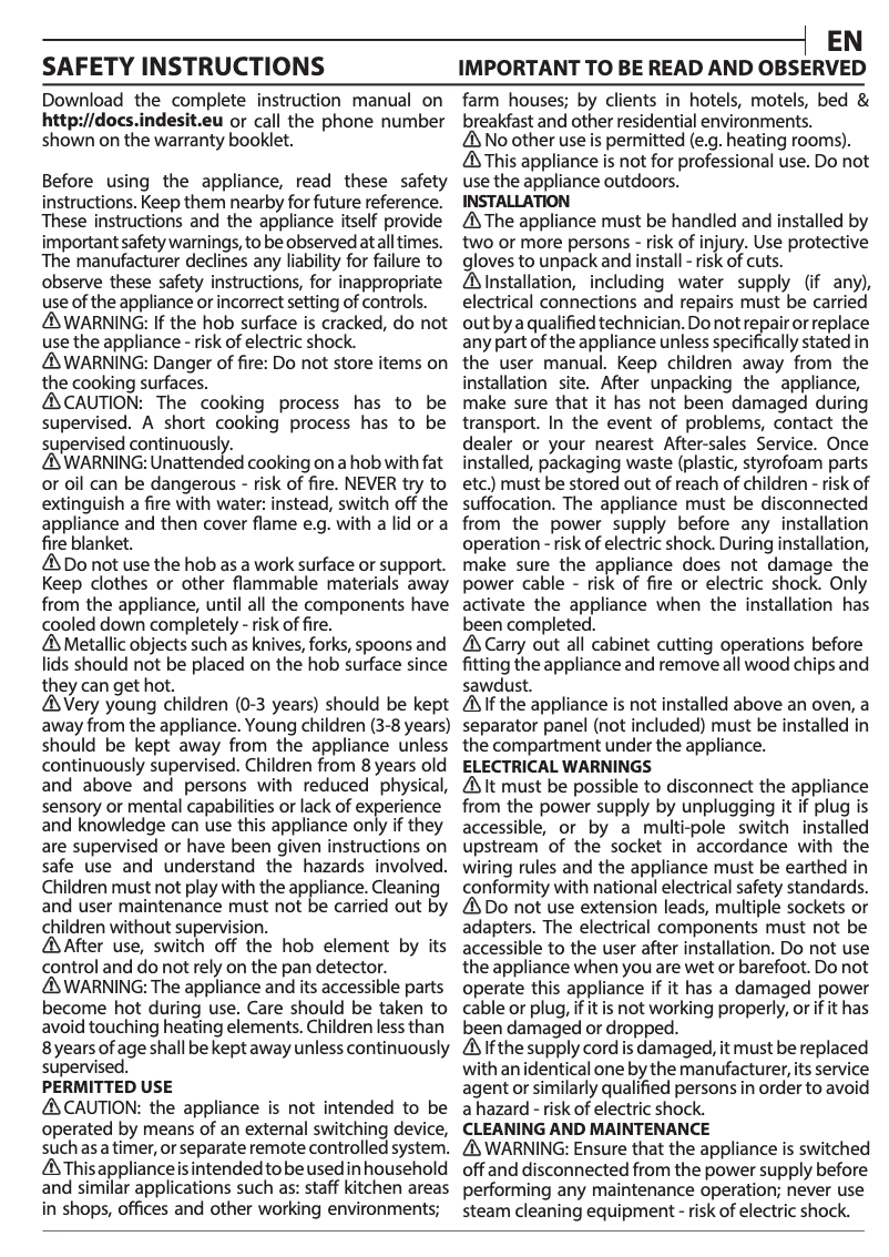 Image de la première page du manuel de l'appareil IB 65B60 NE