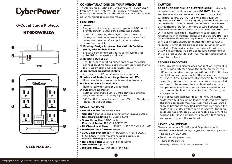 Página 1 del manual Manual de usuario CyberPower Home Theater HT600WSU2A