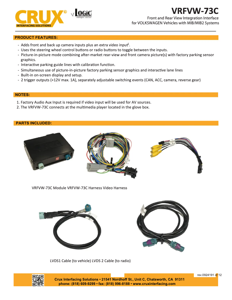 Image de la première page du manuel de l'appareil VRFVW-73C