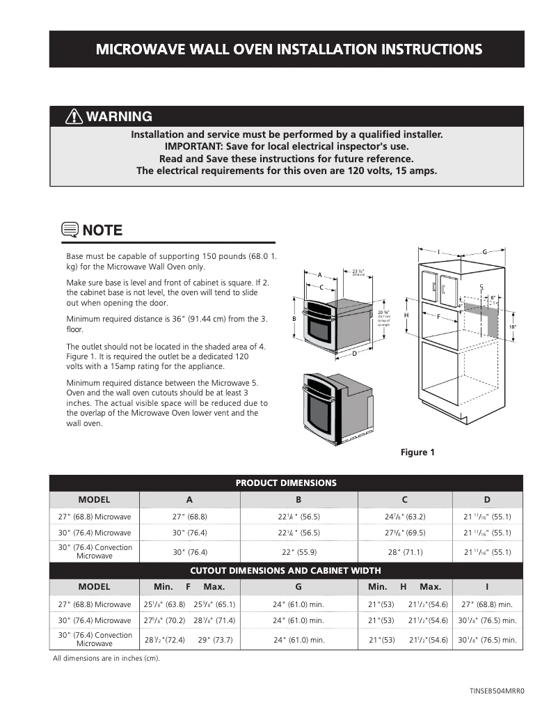 Page n°1 - Guide d'installation Electrolux EW27MO55HS