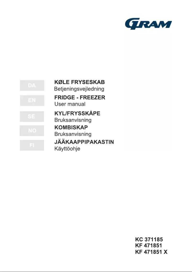 Page n°1 - Manuel utilisateur Gram KF 471851 X