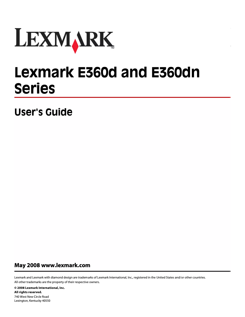 Página 1 del manual Manual de usuario Lexmark E360d